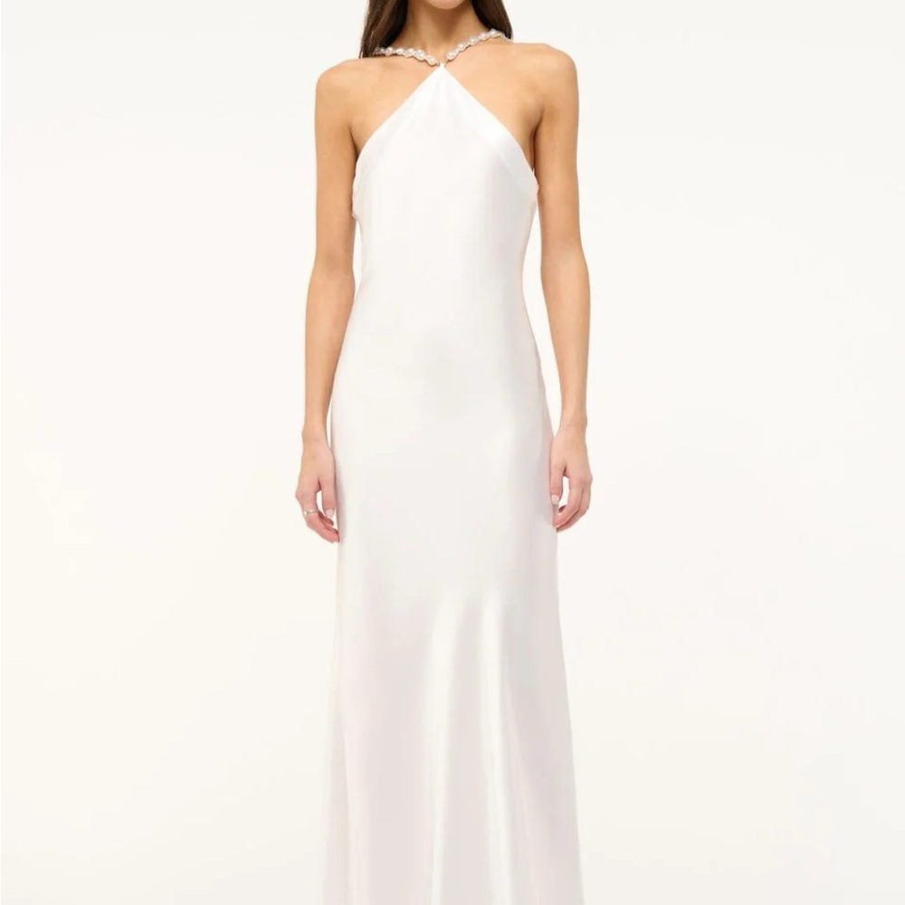 Staud Halter Cadence Dress in Pearl